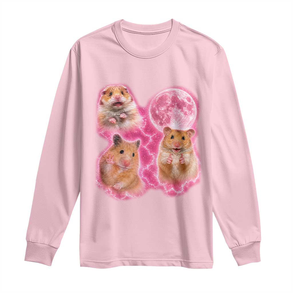 Three Hamsters Retro Graphic Long Sleeve Shirt Small Pet Lover Gift Idea