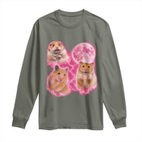 Three Hamsters Retro Graphic Long Sleeve Shirt Small Pet Lover Gift Idea