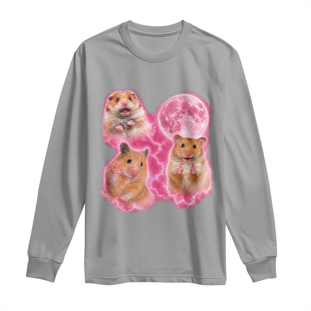 Three Hamsters Retro Graphic Long Sleeve Shirt Small Pet Lover Gift Idea