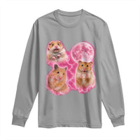 Three Hamsters Retro Graphic Long Sleeve Shirt Small Pet Lover Gift Idea