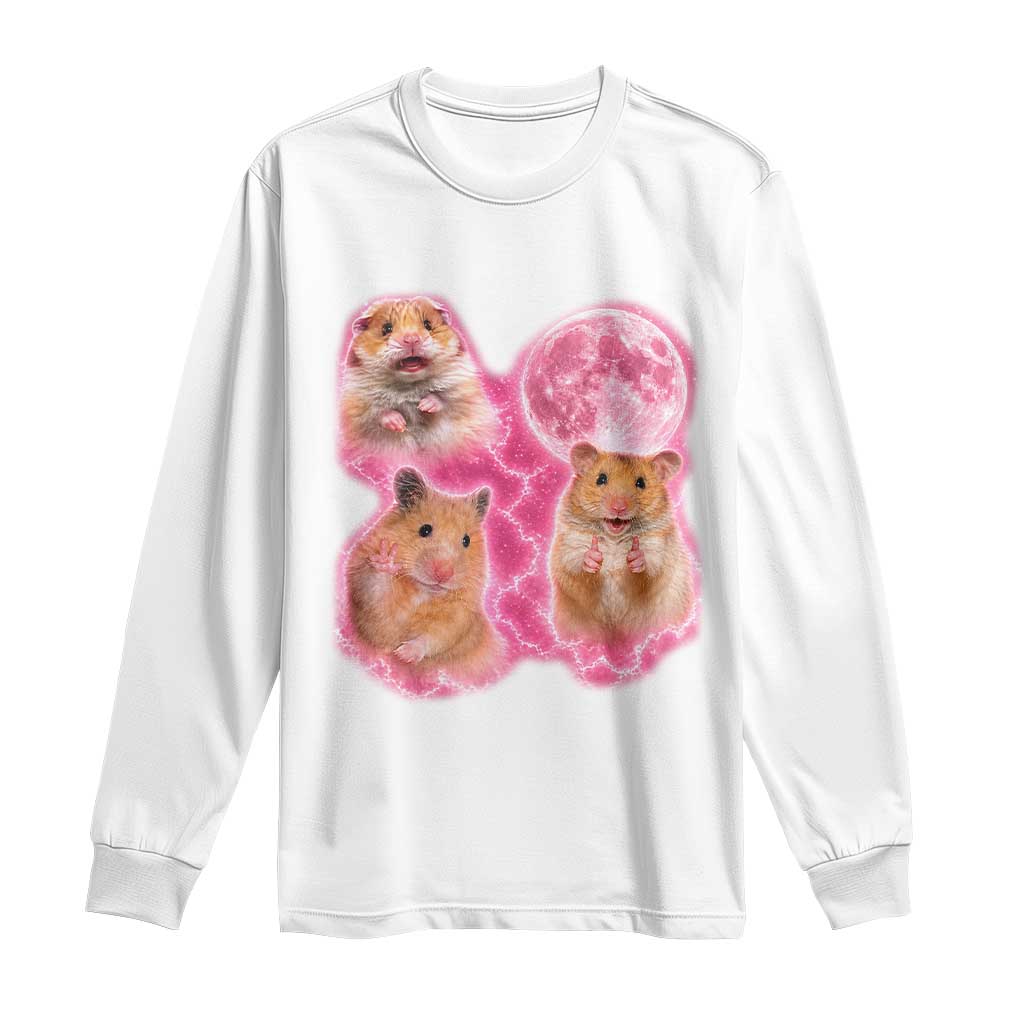 Three Hamsters Retro Graphic Long Sleeve Shirt Small Pet Lover Gift Idea