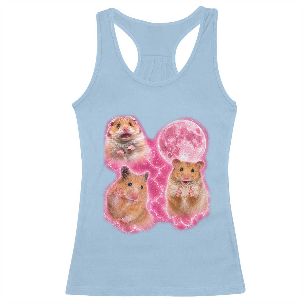 Three Hamsters Retro Graphic Racerback Tank Top Small Pet Lover Gift Idea