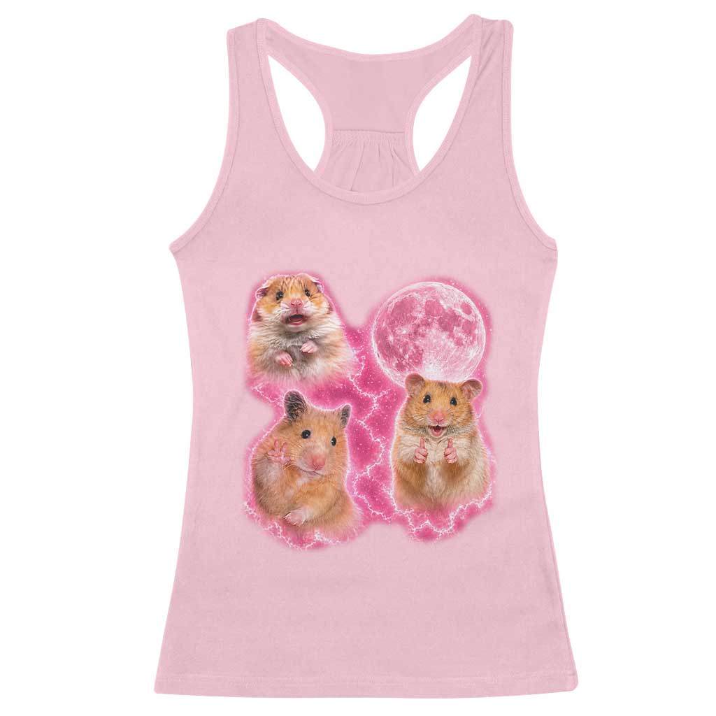 Three Hamsters Retro Graphic Racerback Tank Top Small Pet Lover Gift Idea