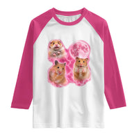 Three Hamsters Retro Graphic Raglan Shirt Small Pet Lover Gift Idea