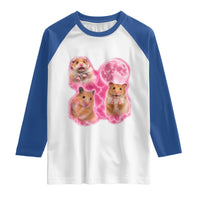 Three Hamsters Retro Graphic Raglan Shirt Small Pet Lover Gift Idea