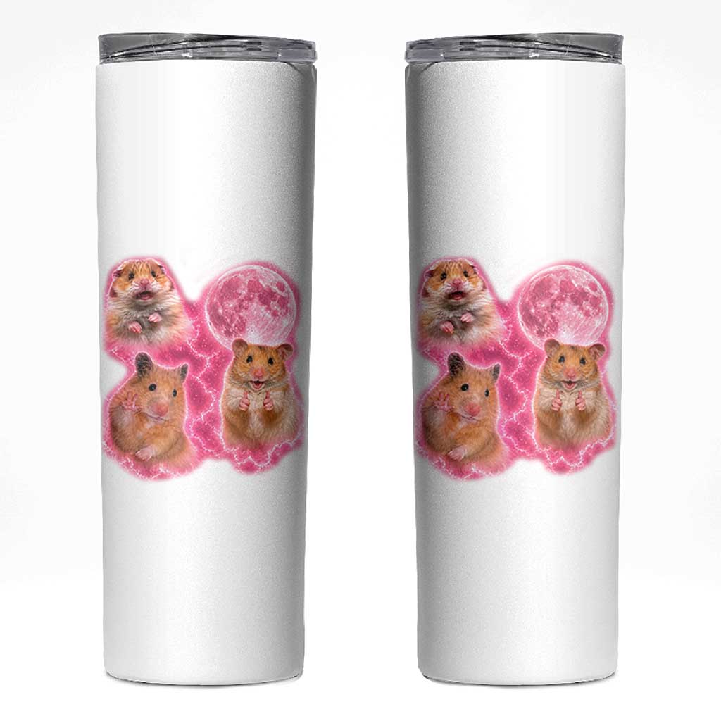 Three Hamsters Retro Graphic Skinny Tumbler Small Pet Lover Gift Idea