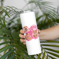 Three Hamsters Retro Graphic Skinny Tumbler Small Pet Lover Gift Idea