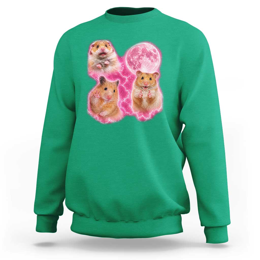 Three Hamsters Retro Graphic Sweatshirt Small Pet Lover Gift Idea