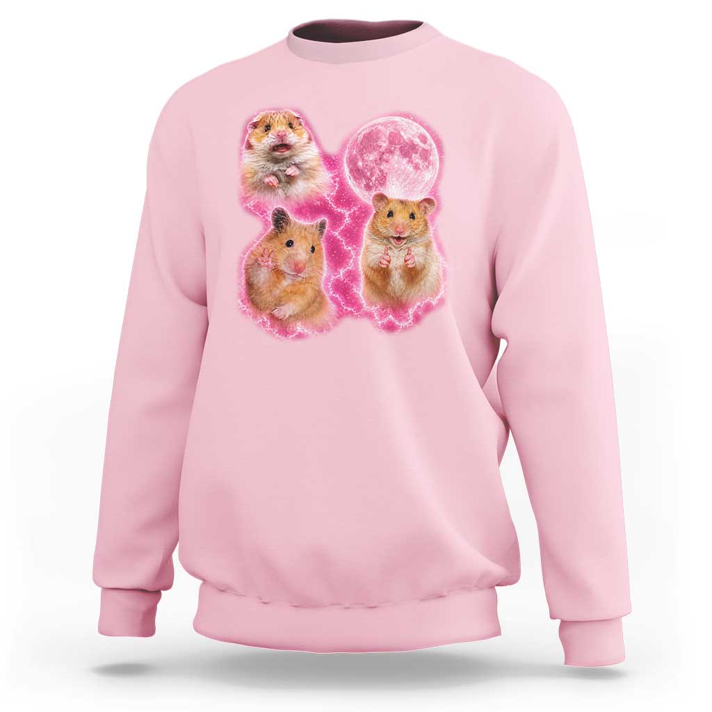 Three Hamsters Retro Graphic Sweatshirt Small Pet Lover Gift Idea