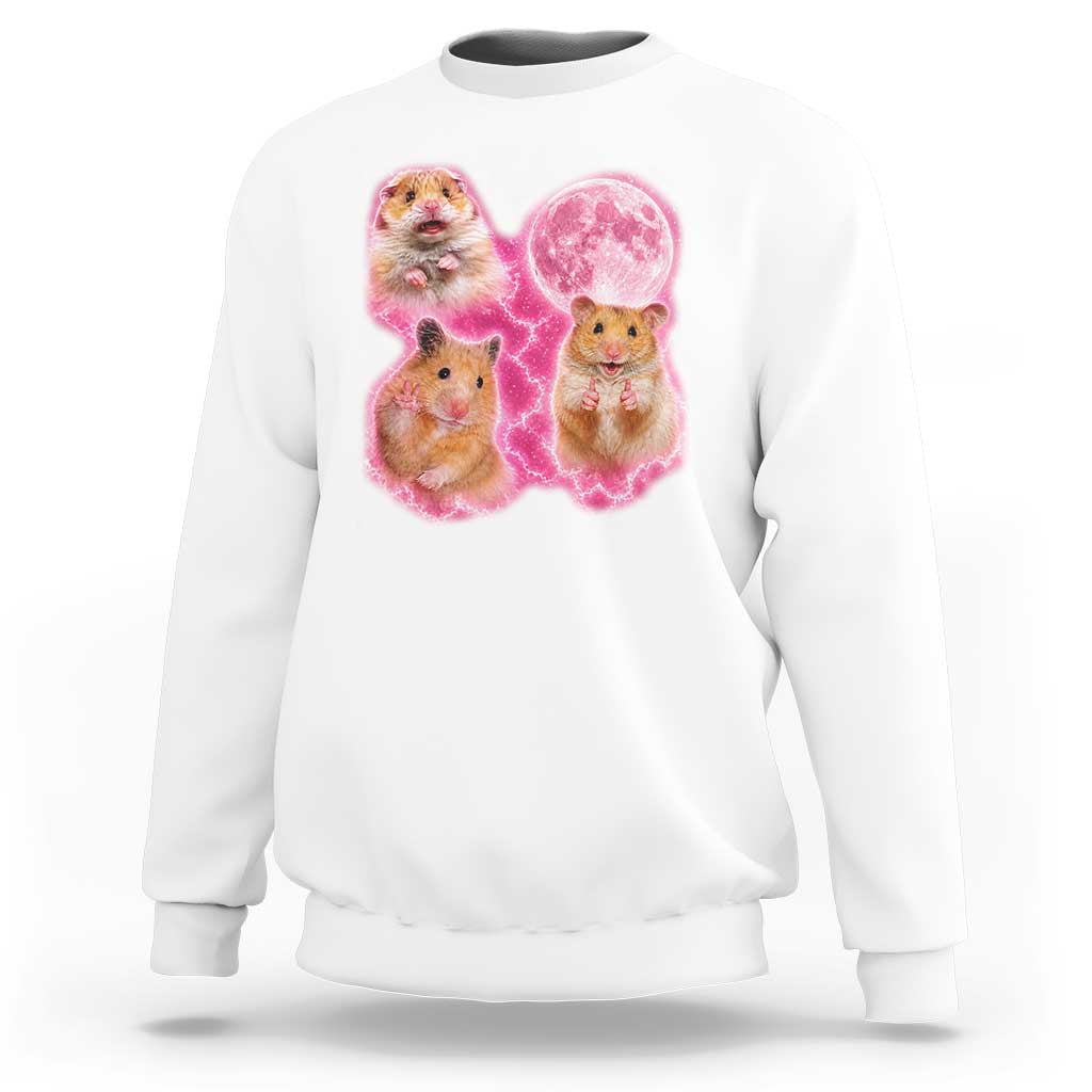 Three Hamsters Retro Graphic Sweatshirt Small Pet Lover Gift Idea