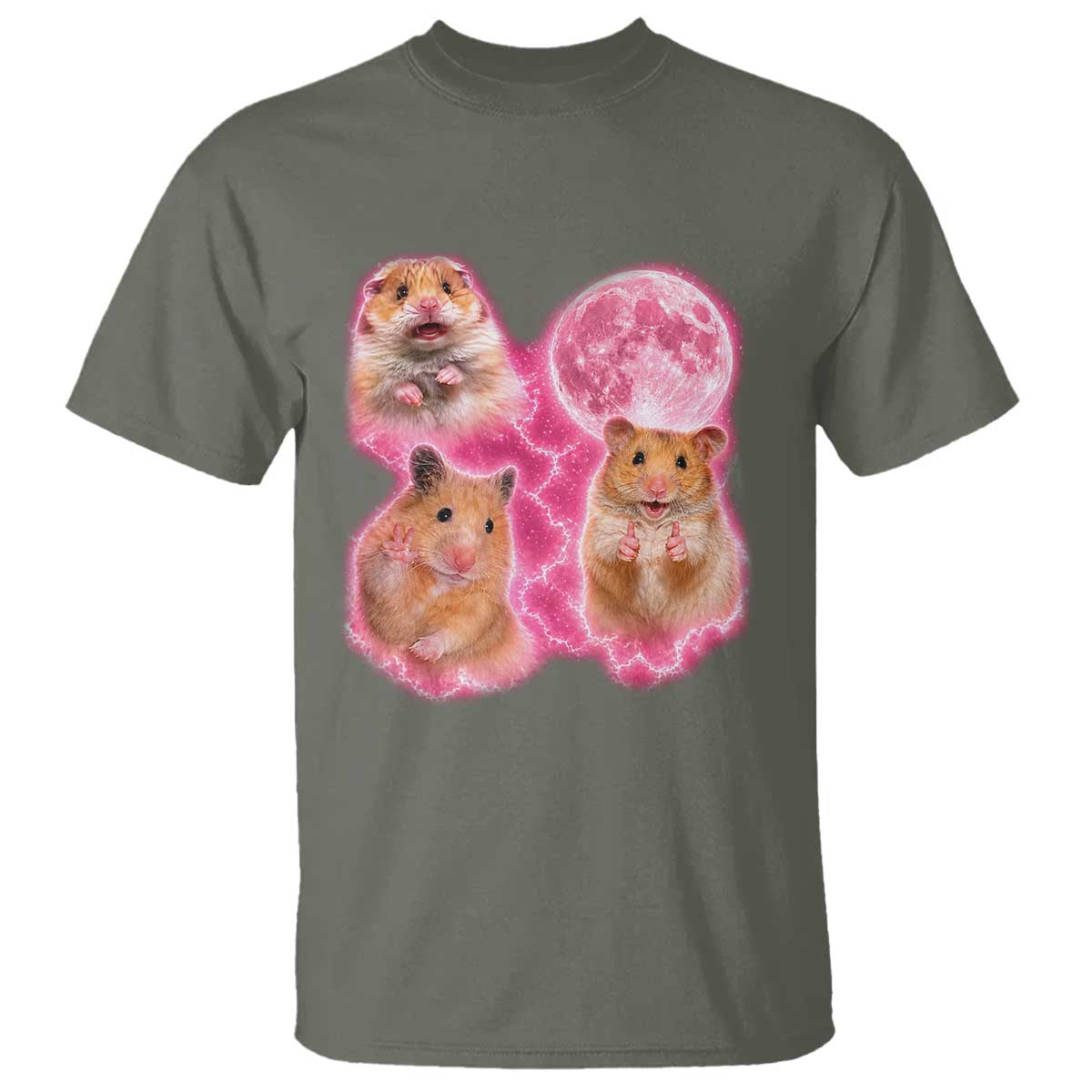 Three Hamsters Retro Graphic T Shirt Small Pet Lover Gift Idea