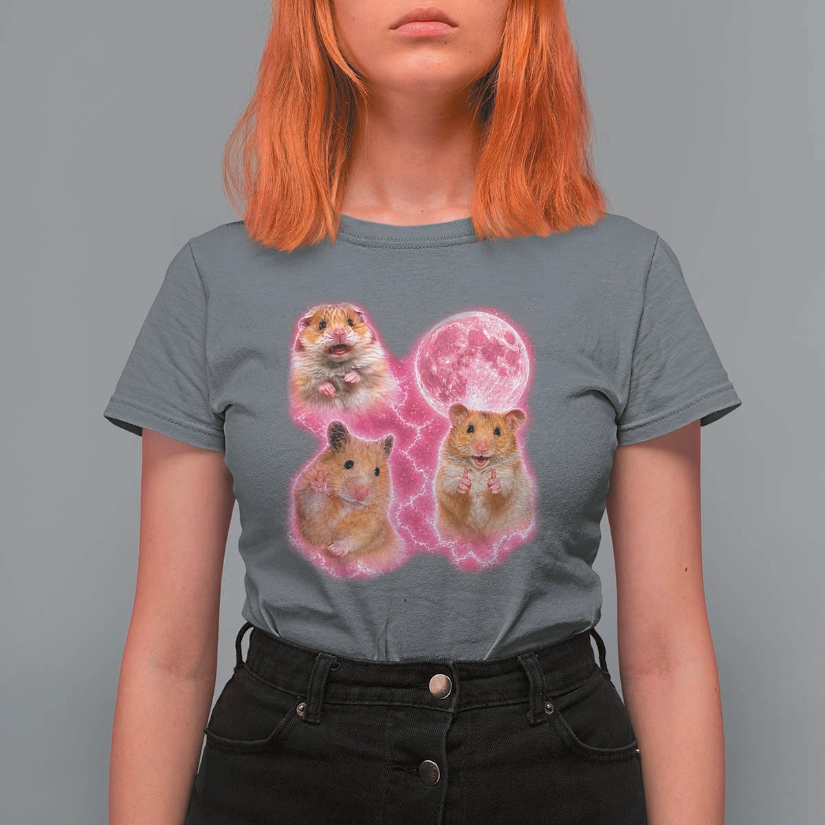 Three Hamsters Retro Graphic T Shirt For Women Small Pet Lover Gift Idea
