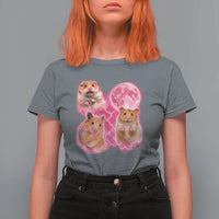 Three Hamsters Retro Graphic T Shirt For Women Small Pet Lover Gift Idea