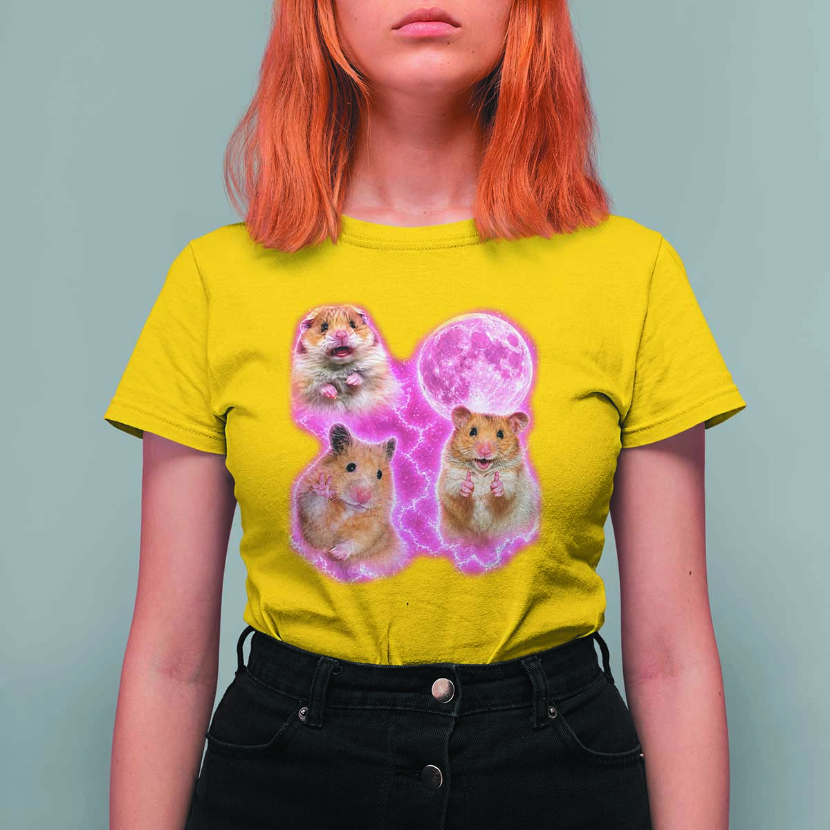 Three Hamsters Retro Graphic T Shirt For Women Small Pet Lover Gift Idea