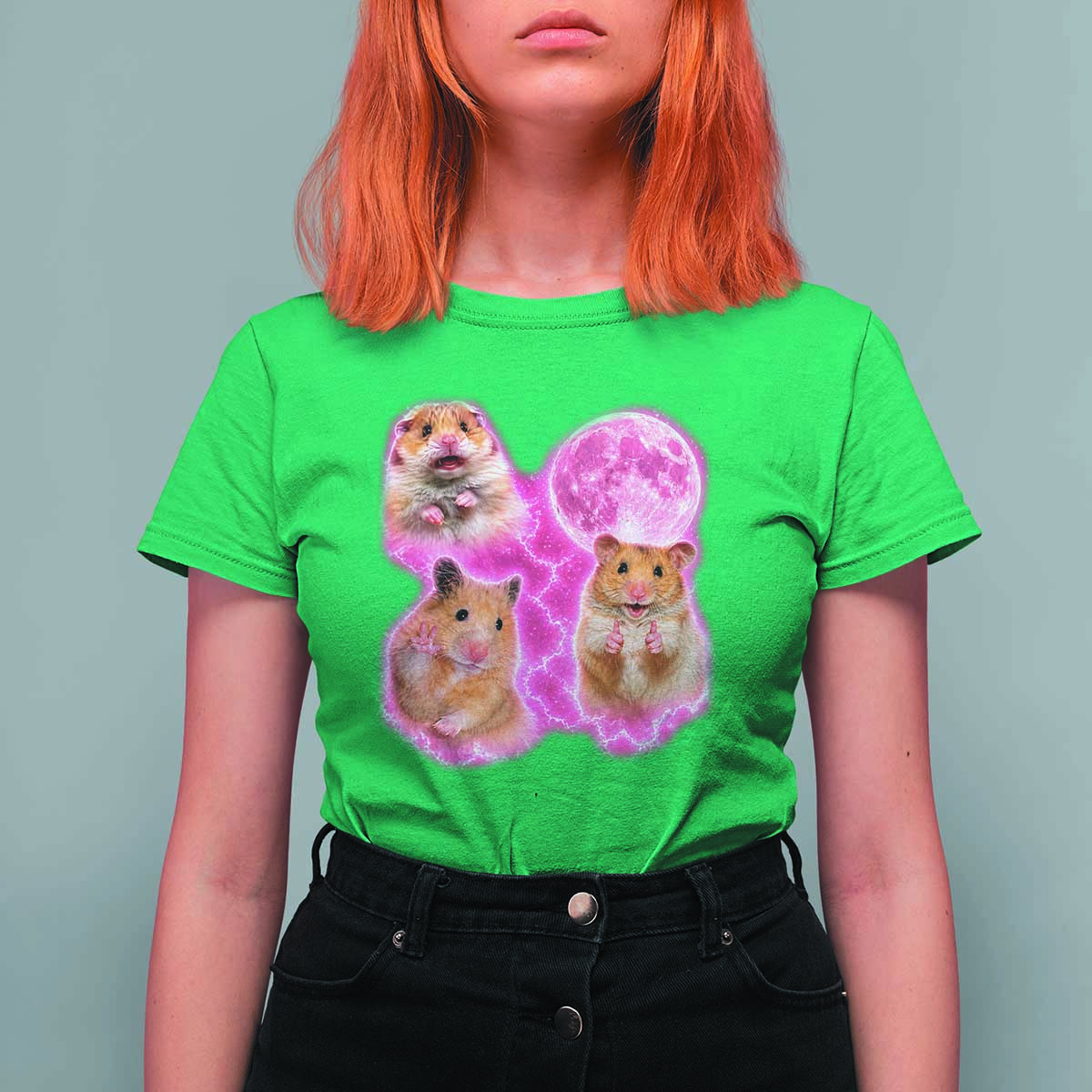 Three Hamsters Retro Graphic T Shirt For Women Small Pet Lover Gift Idea