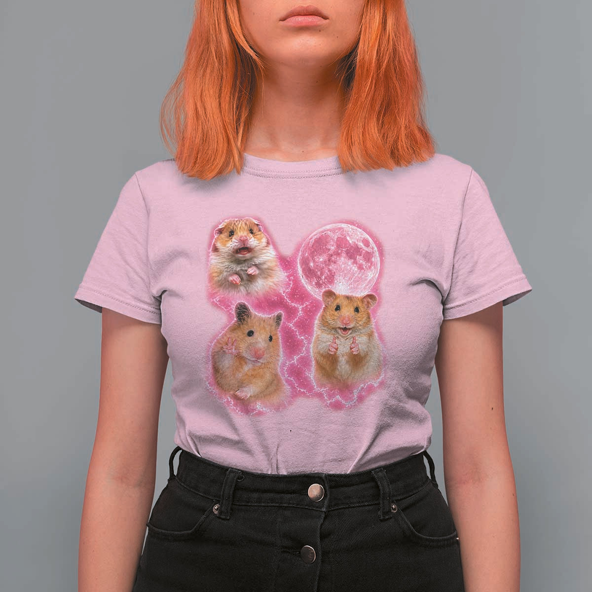 Three Hamsters Retro Graphic T Shirt For Women Small Pet Lover Gift Idea