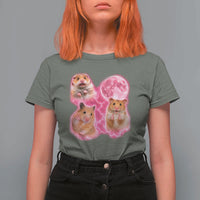 Three Hamsters Retro Graphic T Shirt For Women Small Pet Lover Gift Idea
