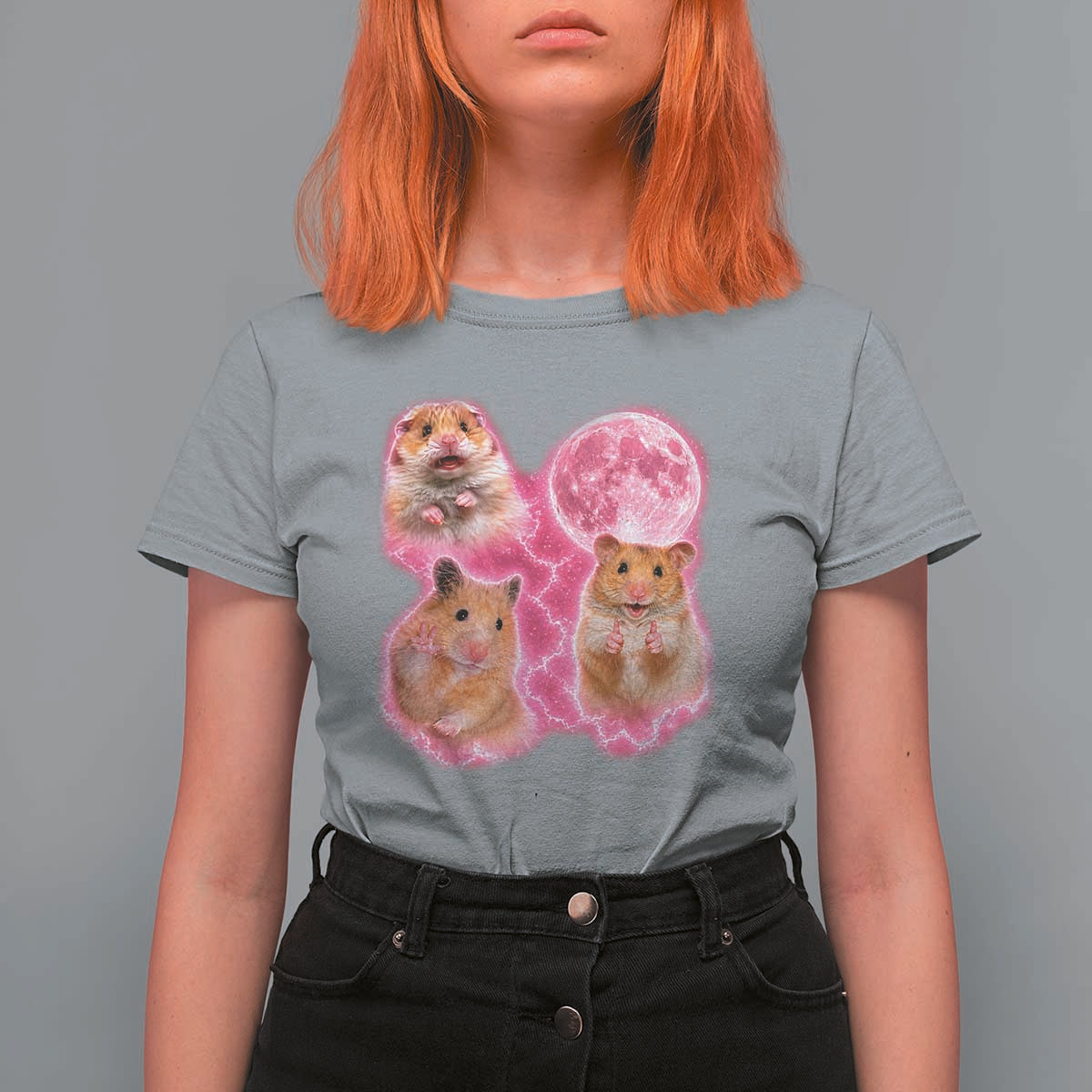 Three Hamsters Retro Graphic T Shirt For Women Small Pet Lover Gift Idea