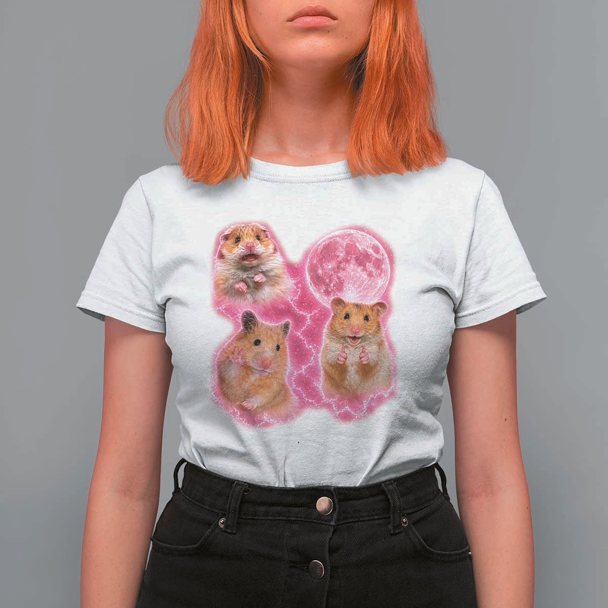 Three Hamsters Retro Graphic T Shirt For Women Small Pet Lover Gift Idea