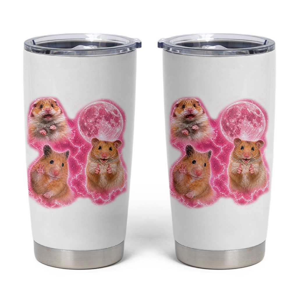Three Hamsters Retro Graphic Tumbler Cup Small Pet Lover Gift Idea