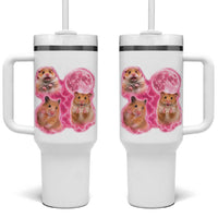 Three Hamsters Retro Graphic Tumbler With Handle Small Pet Lover Gift Idea