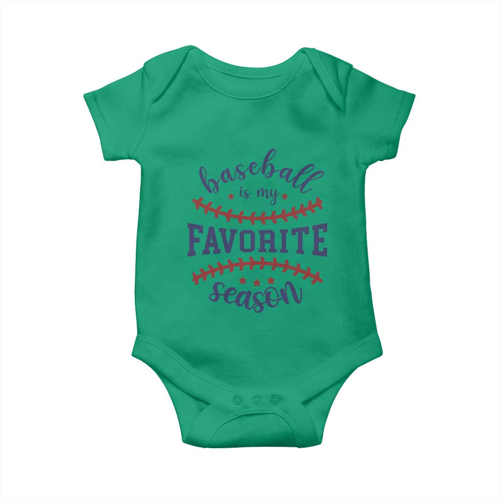 Baseball Is My Favorite Season Baby Onesie Sports Fan Gift