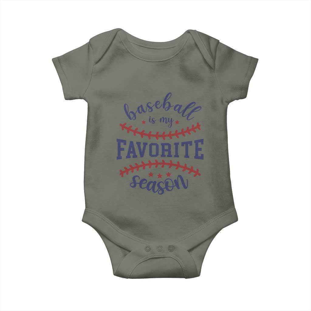 Baseball Is My Favorite Season Baby Onesie Sports Fan Gift
