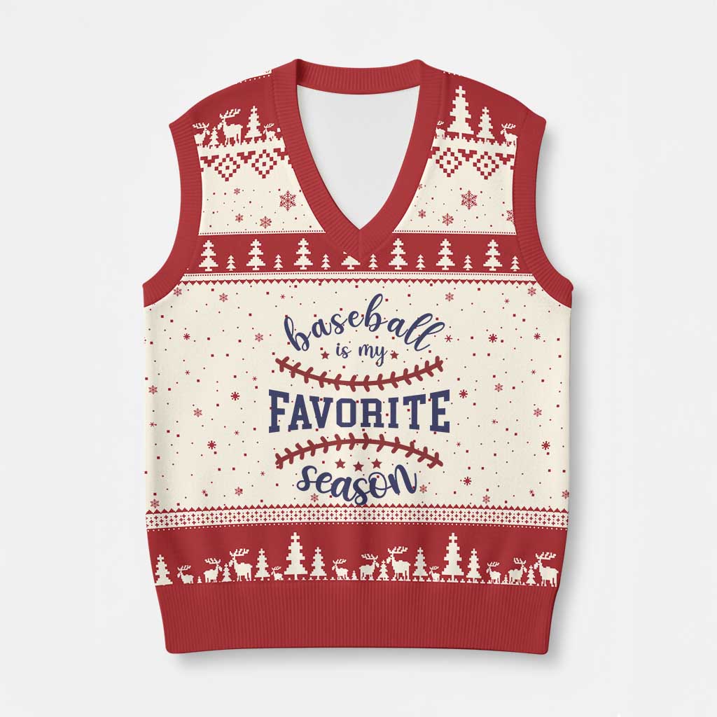 Baseball Is My Favorite Season V-Neck Knit Sweater Vest Sports Fan Gift