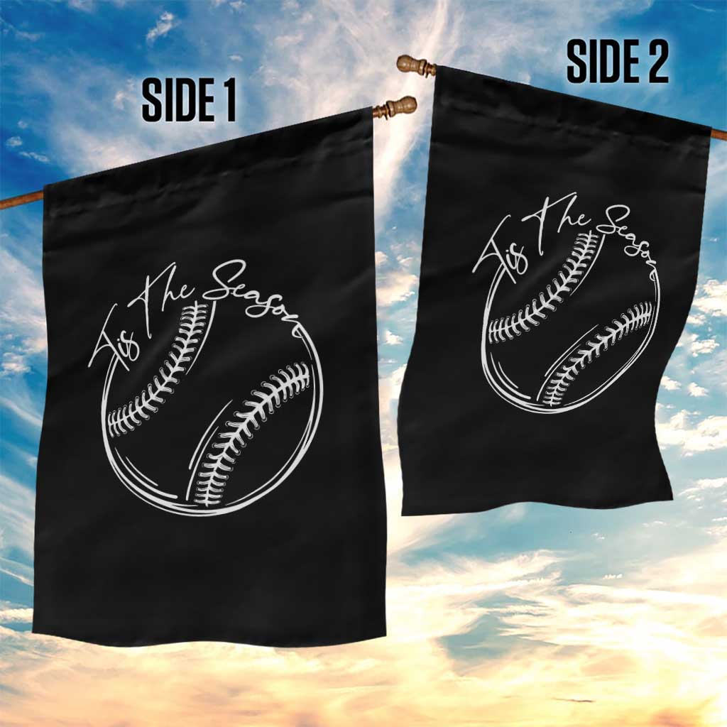 Aesthetic Tis The Season Baseball Graphic Garden Flag Sports Fan Gift