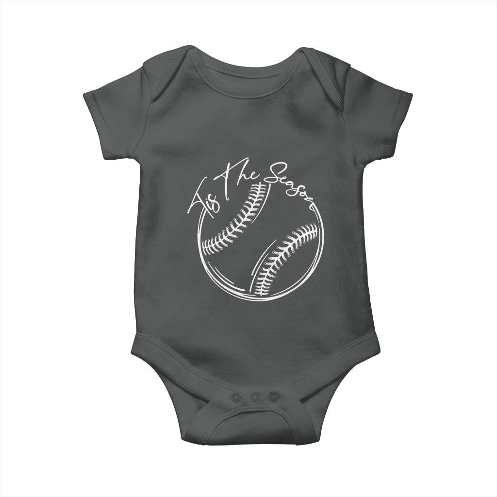 Aesthetic Tis The Season Baseball Graphic Baby Onesie Sports Fan Gift