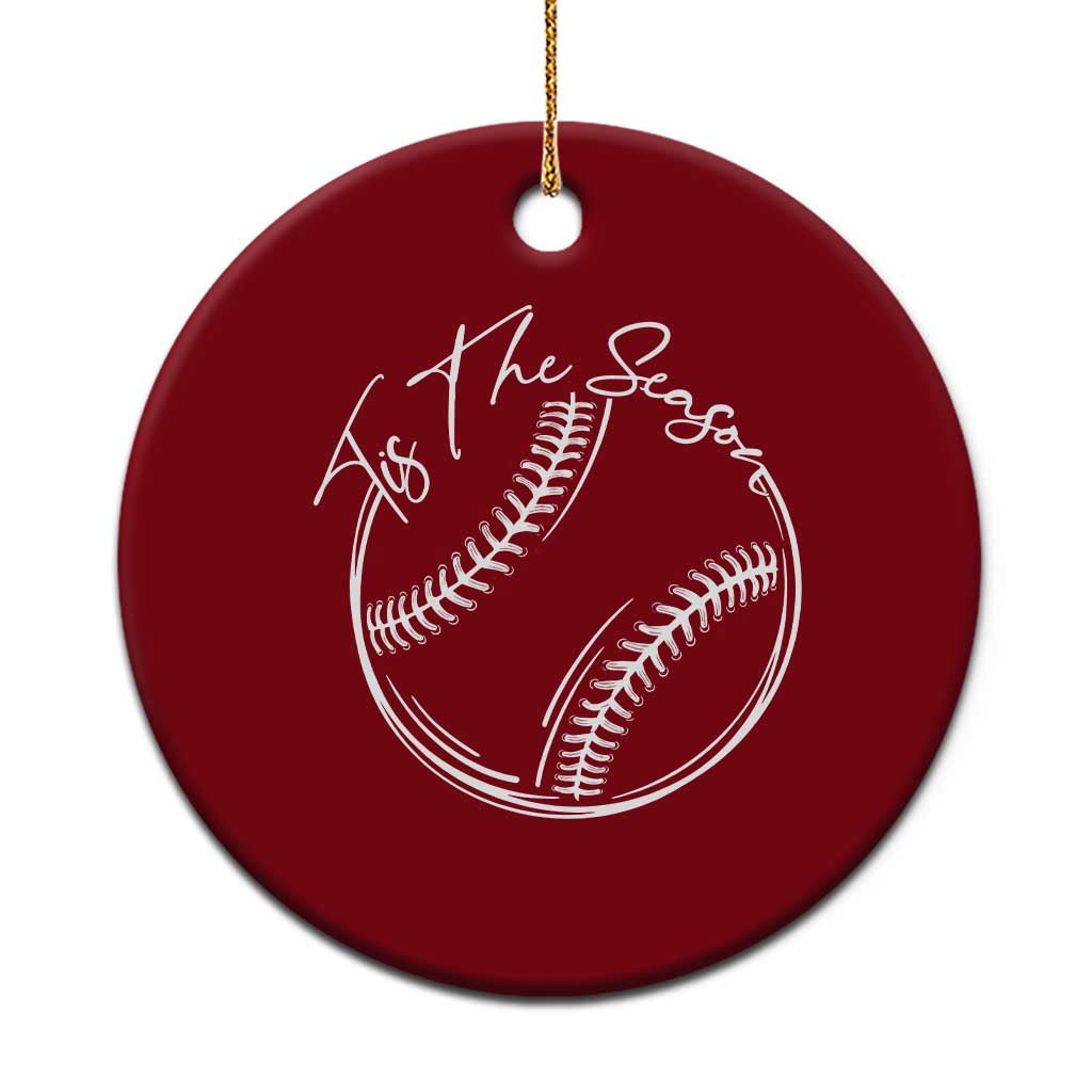 Aesthetic Tis The Season Baseball Graphic Ceramic Ornament Sports Fan Gift