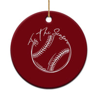 Aesthetic Tis The Season Baseball Graphic Ceramic Ornament Sports Fan Gift