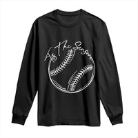 Aesthetic Tis The Season Baseball Graphic Long Sleeve Shirt Sports Fan Gift