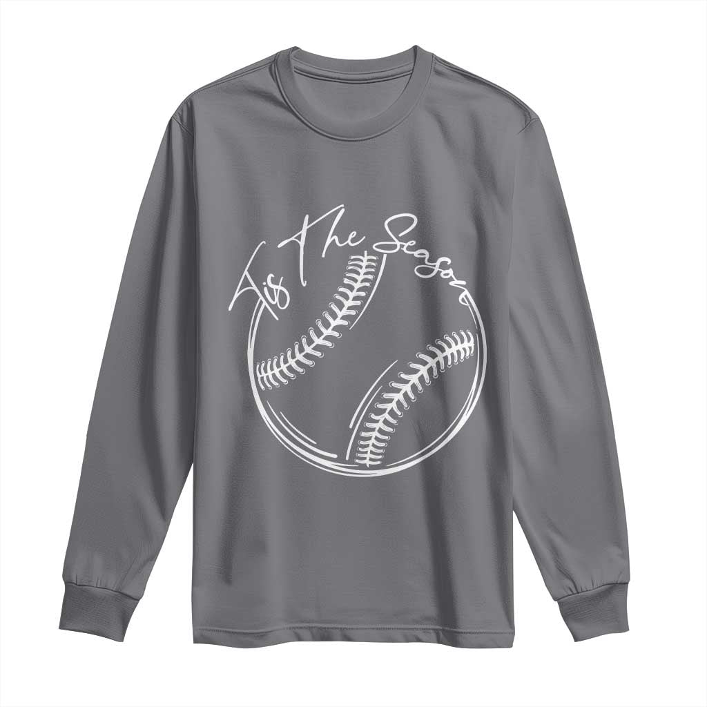 Aesthetic Tis The Season Baseball Graphic Long Sleeve Shirt Sports Fan Gift