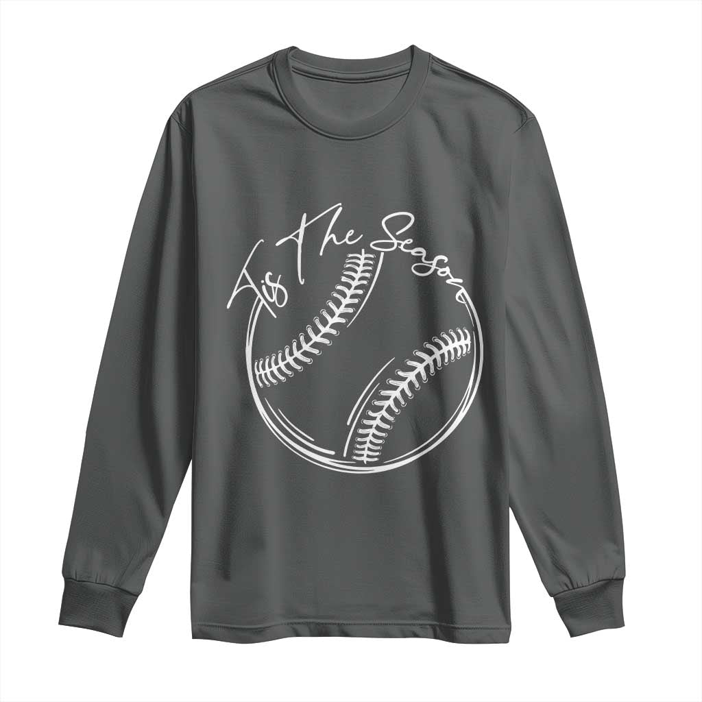 Aesthetic Tis The Season Baseball Graphic Long Sleeve Shirt Sports Fan Gift