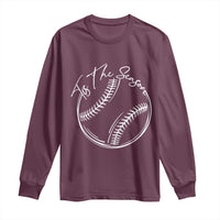 Aesthetic Tis The Season Baseball Graphic Long Sleeve Shirt Sports Fan Gift