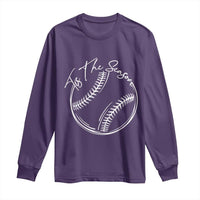 Aesthetic Tis The Season Baseball Graphic Long Sleeve Shirt Sports Fan Gift