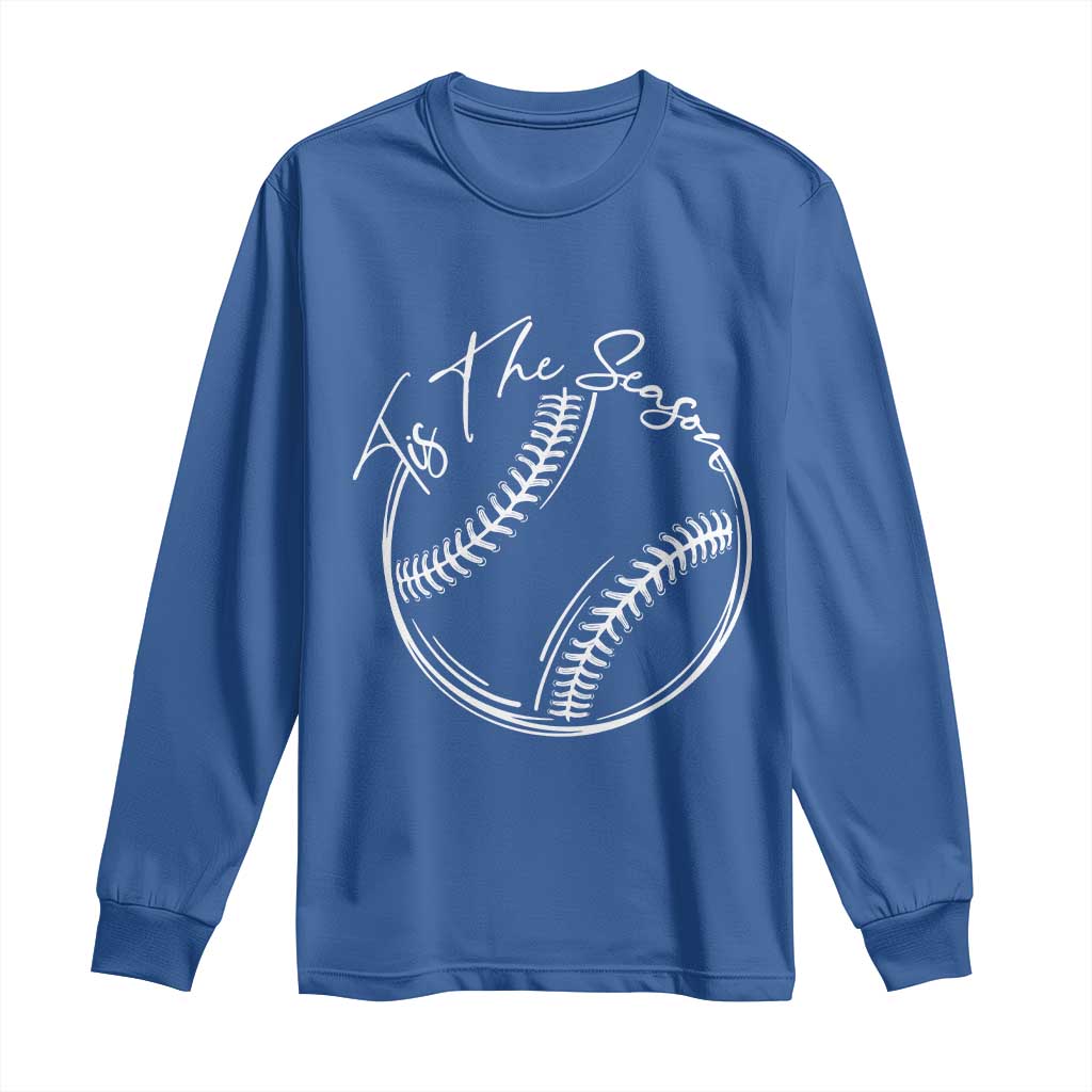 Aesthetic Tis The Season Baseball Graphic Long Sleeve Shirt Sports Fan Gift
