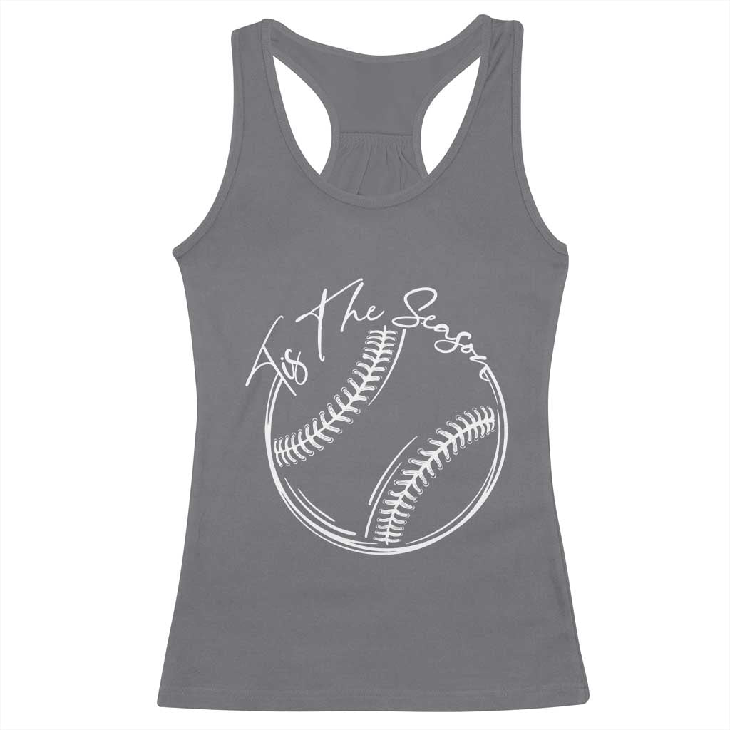 Aesthetic Tis The Season Baseball Graphic Racerback Tank Top Sports Fan Gift