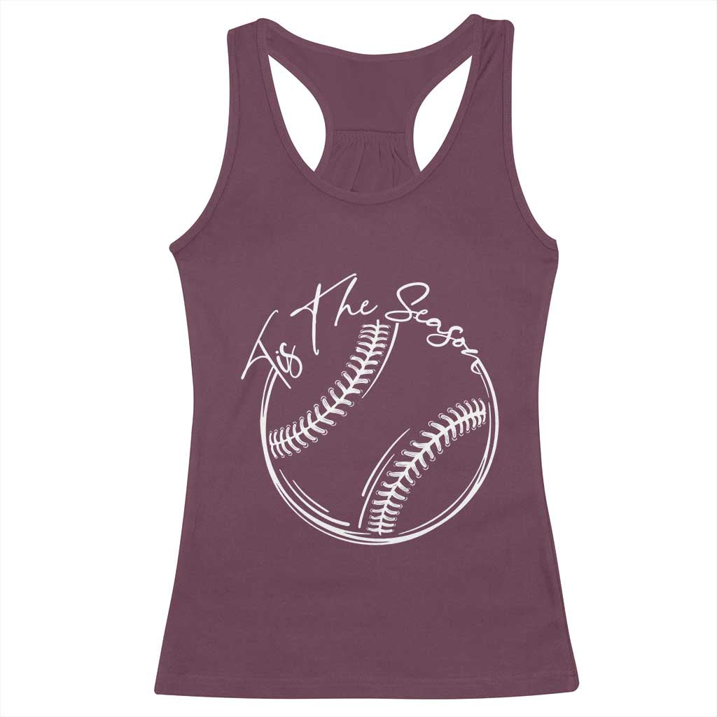 Aesthetic Tis The Season Baseball Graphic Racerback Tank Top Sports Fan Gift