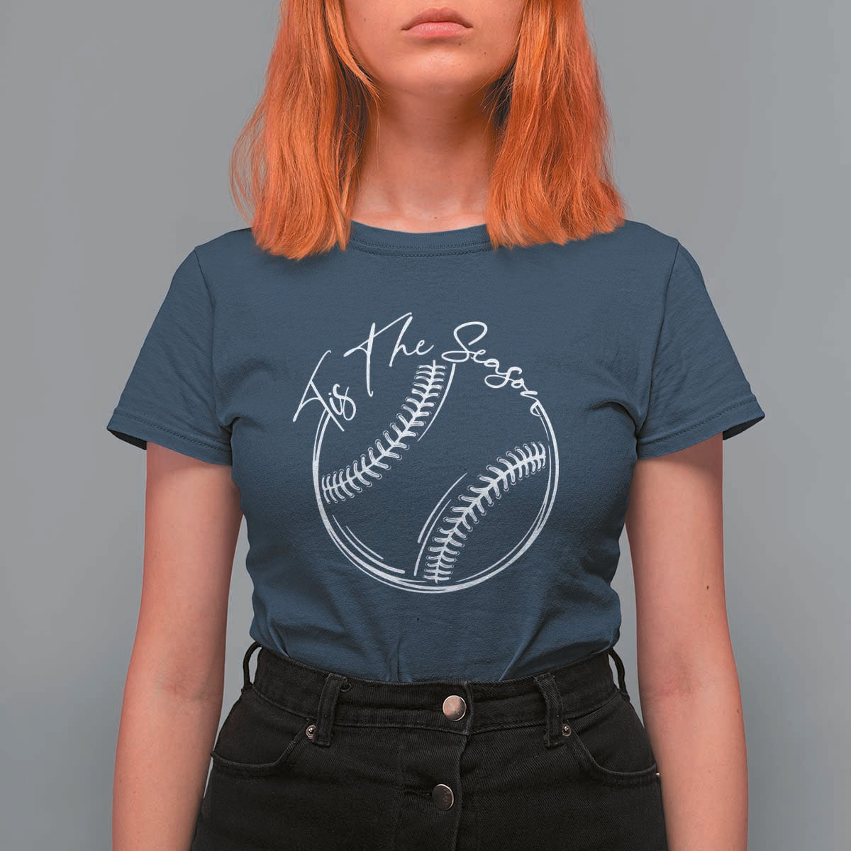 Aesthetic Tis The Season Baseball Graphic T Shirt For Women Sports Fan Gift