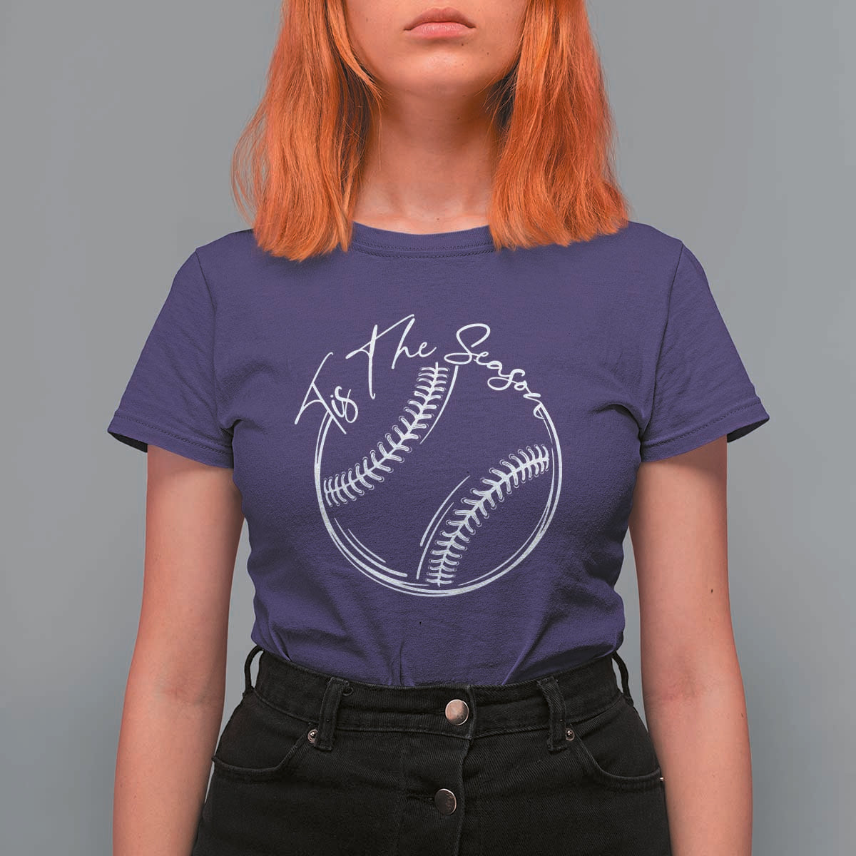Aesthetic Tis The Season Baseball Graphic T Shirt For Women Sports Fan Gift