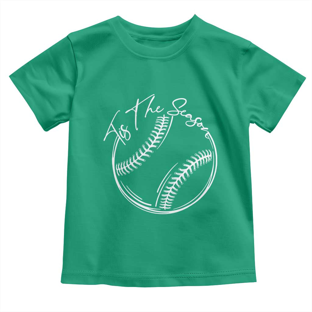 Aesthetic Tis The Season Baseball Graphic Toddler T Shirt Sports Fan Gift