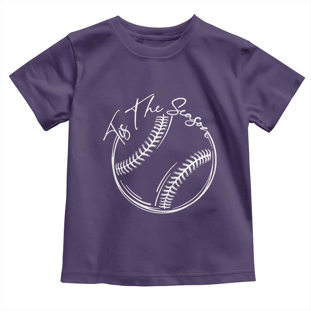 Aesthetic Tis The Season Baseball Graphic Toddler T Shirt Sports Fan Gift