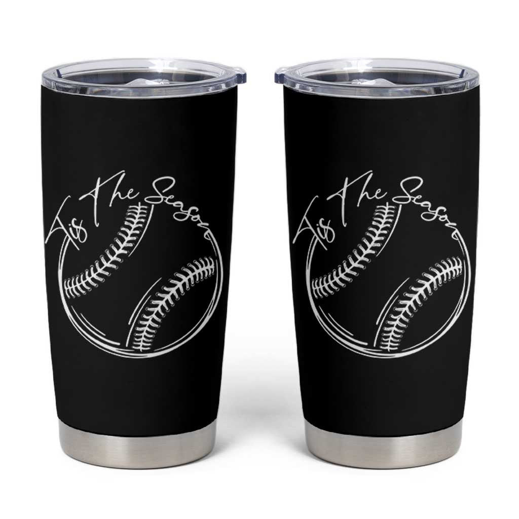 Aesthetic Tis The Season Baseball Graphic Tumbler Cup Sports Fan Gift