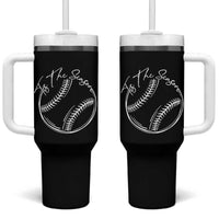 Aesthetic Tis The Season Baseball Graphic Tumbler With Handle Sports Fan Gift