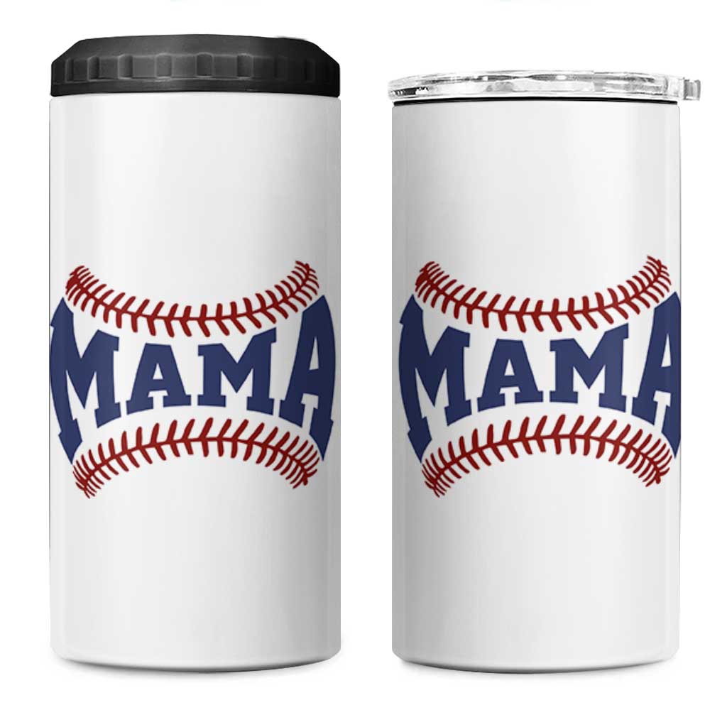 Game Day Baseball Mama 4 in 1 Can Cooler Tumbler Proud Mom Gift