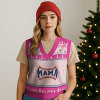 Game Day Baseball Mama V-Neck Knit Sweater Vest Proud Mom Gift