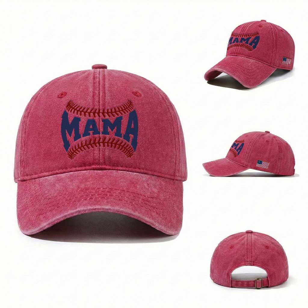 Game Day Baseball Mama Washed Cotton Baseball Cap Proud Mom Gift