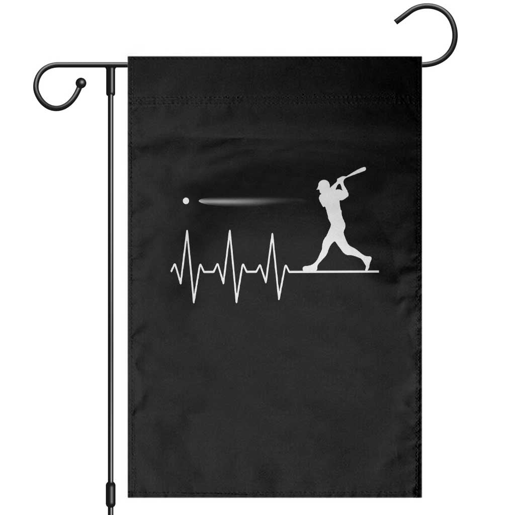 Baseball Heartbeat Line Garden Flag Vintage Sports Lover Gift